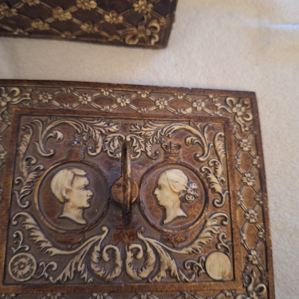 Not Rated Brown and Gold Embossed Decorative Box 4"X 5" - Picture 4 of 9
